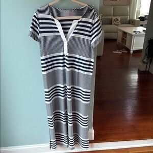 Vineyard Vines Navy and White Striped Maxi Dress